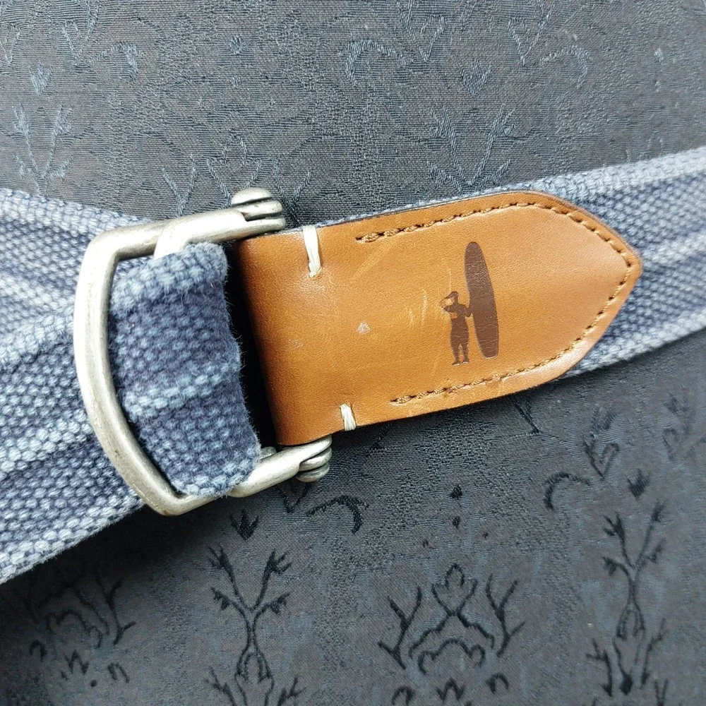 Johnnie-O Brentwoods Washed Canvas Belt Dusk Blue Mens 43